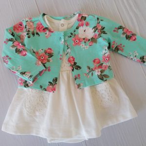 Vestido Blanco con Bolero Flores