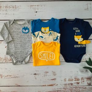 Pack 5 Bodys Manga Larga Zorrito Amarillo