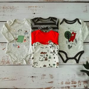 Pack 5 Bodys Manga Larga Oso Carpa