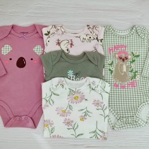 Pack 5 Bodys Manga Larga Koala Lila