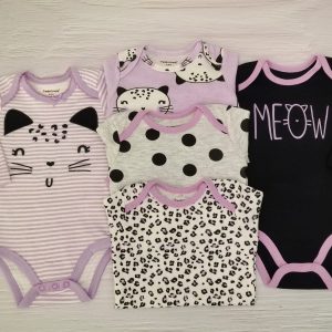 Pack 5 Bodys Manga Larga Gatita Lila