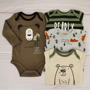 Pack 4 Bodys Manga Larga Oso Verde