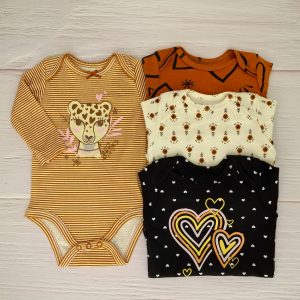 Pack 4 Bodys Manga Larga Leopardo Beige