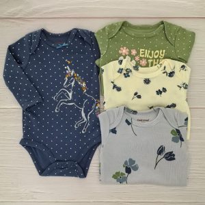 Pack 4 Bodys Manga Larga Unicornio Azul