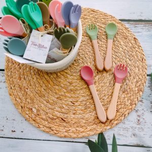 Set de Cubiertos Silicona y Bambú